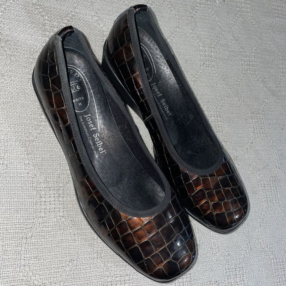 Josef Seibel Women’s Wedge Casuals Size 38 U.S. 7 M Brown Leather Comfort Party